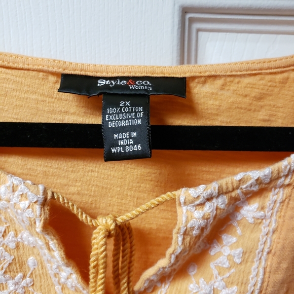 Sold Elsewhere - Orange Embroidered Blouse - Picture 3 of 4